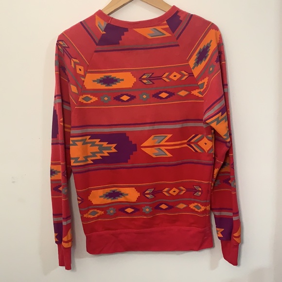 Mustachd 3R Gade Red Ombré Aztec Sweatshirt - Picture 2 of 2